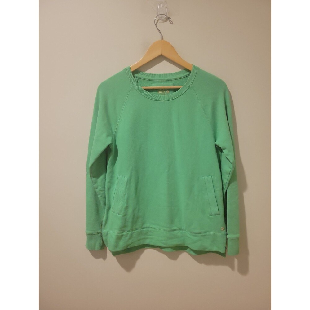 Lilly Pulitzer Luxletic Beach Comber Pullover Terry Sweatshirt Zip Side Green S - Picture 2 of 8